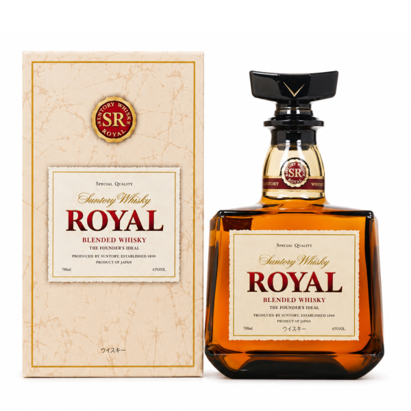 Suntory Royal Whisky – blended Japanese whisky kinh điển của Suntory, nổi bật với chai vuông cổ điển và phong cách hương vị cân bằng, thanh lịch.