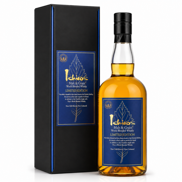 Ichiro’s Malt & Grain Limited Edition – World Blended Whisky 48% ABV phiên bản giới hạn của Venture Whisky, nổi bật với trái cây chín, mật ong, malt và gỗ sồi.
