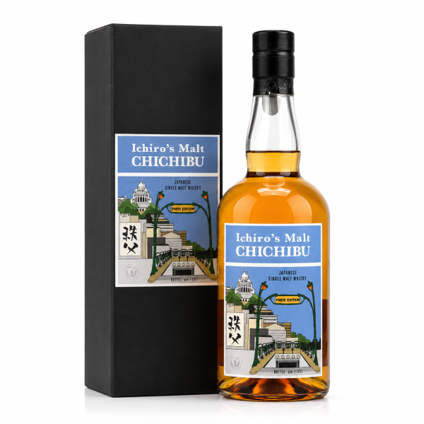 Chichibu Paris Edition 2019 – Japanese single malt whisky giới hạn, đóng chai sau nhiều năm trưởng thành và nổi bật với thiết kế nhãn lấy cảm hứng từ Paris.