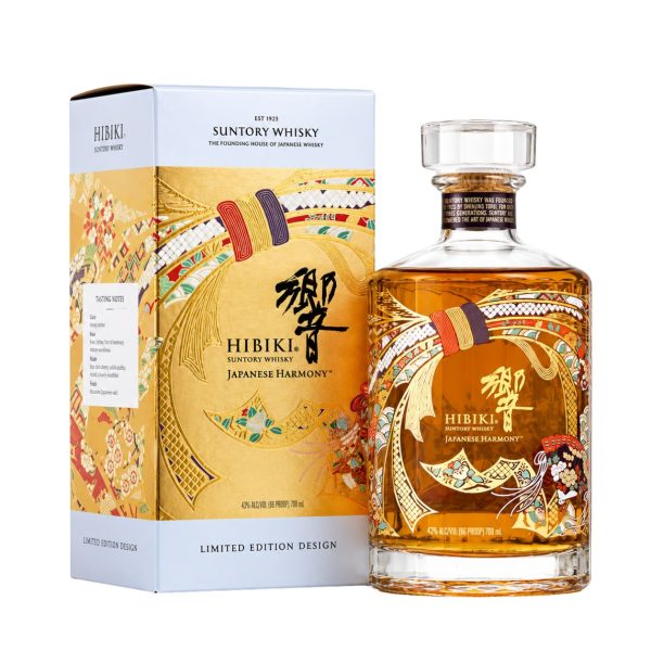 Hibiki Harmony Limited Edition 2018 – blended Japanese whisky giới hạn của Suntory, nổi bật với thiết kế nghệ thuật Nhật Bản tinh xảo và giá trị sưu tầm cao.