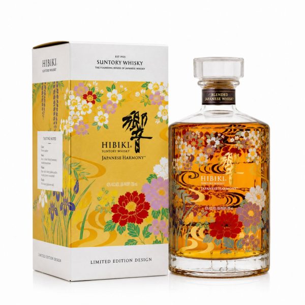 Hibiki Harmony 2021 Limited Edition Ryisui-Hyakka – Japanese blended whisky phiên bản giới hạn của Suntory với thiết kế hoa theo mùa và dòng nước mang đậm mỹ học Nhật Bản.