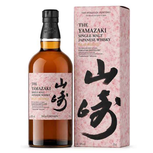Yamazaki Islay Peated Tsukuriwake 2024 – Japanese single malt whisky phiên bản giới hạn của Suntory, nổi bật với malt hun khói bằng than bùn Islay và phong cách smoky đặc trưng.